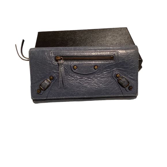 BALENCIAGA Leather Classic Money Bifold Wallet
